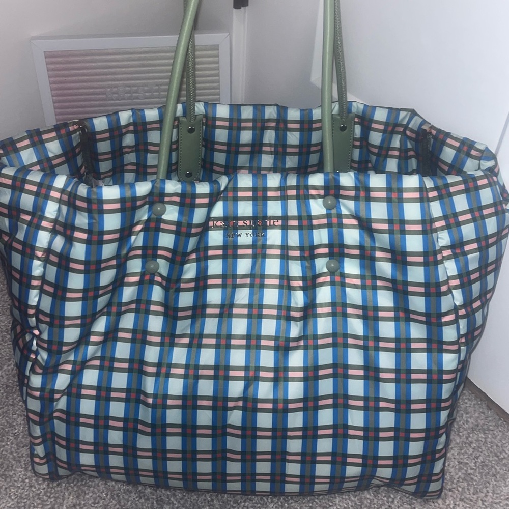 NWT Kate Spade Everything Puffy Plaid Tote